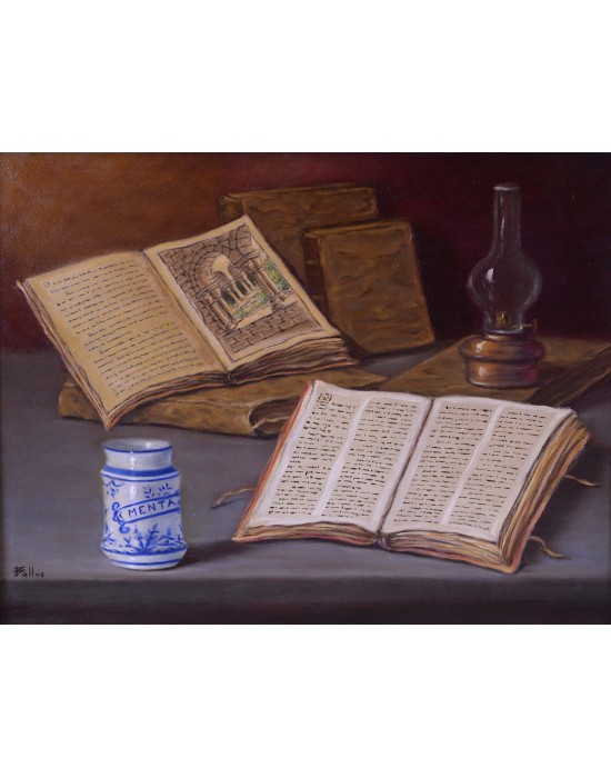 Quadre Llibres Vells - Pintura Original