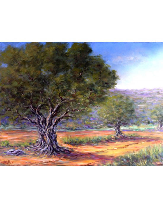 Cuadro Olivos - Pintura Paisaje Original