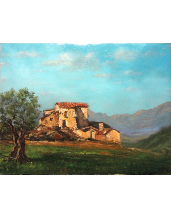 Cuadro Masía en Montaña - Pintura Original