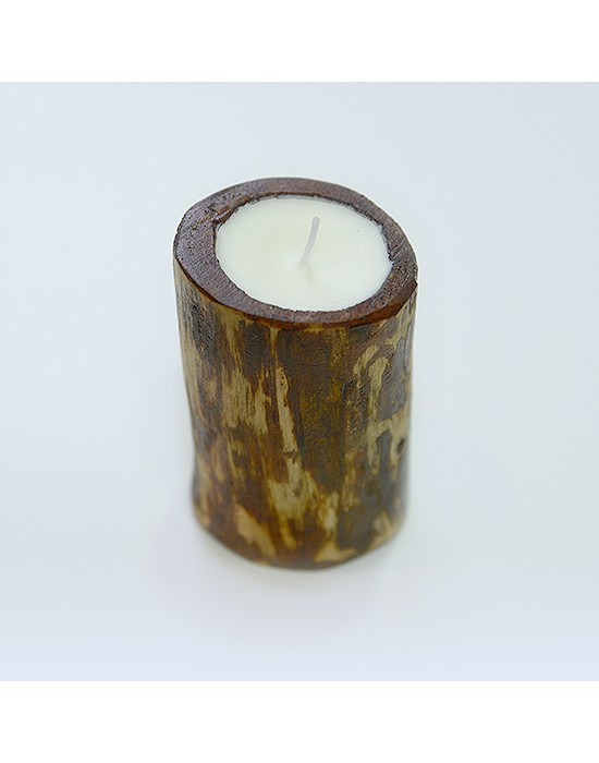 Espelma de fusta amb aroma a vainilla
