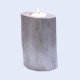 Porta-espelmes de fusta efecte plata