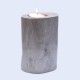 Porta-espelmes de fusta efecte plata