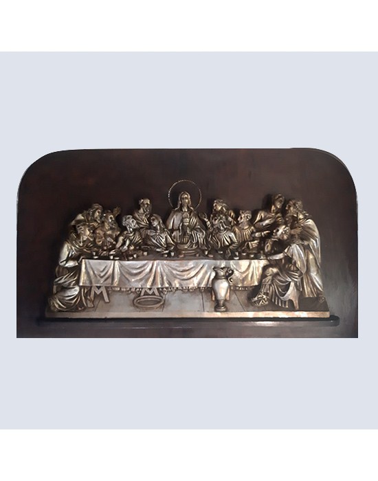 Santa Cena plateado con relieve