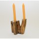Canelobre de fusta 2 espelmes