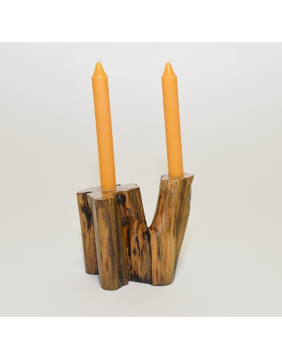 Candelabro de madera 2 velas