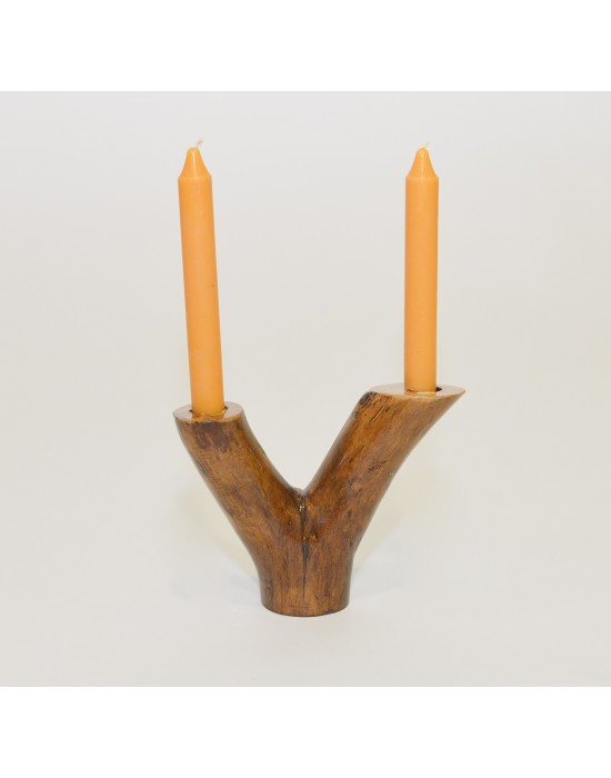 Candelabro de madera 2 velas